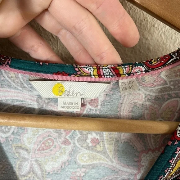 BODEN Jersey Midi Tea Dress in Chesapeake Bay Paisley Bud D0166 - Picture 9 of 11